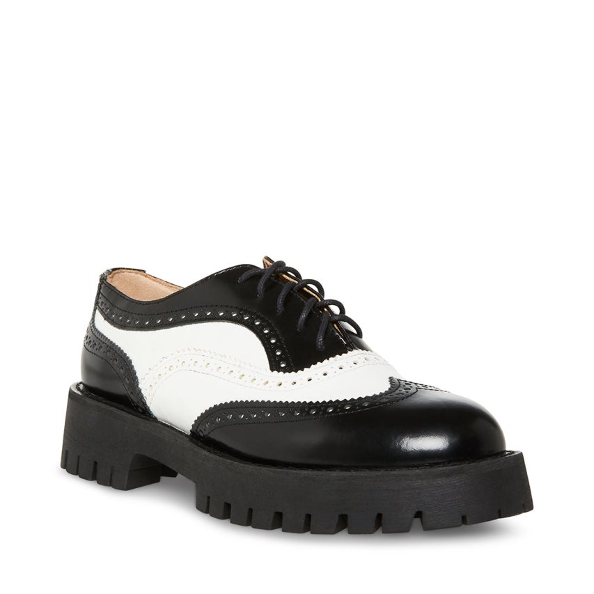 Black / White Steve Madden Lance Women's Platform Shoes | PH 0829HUV